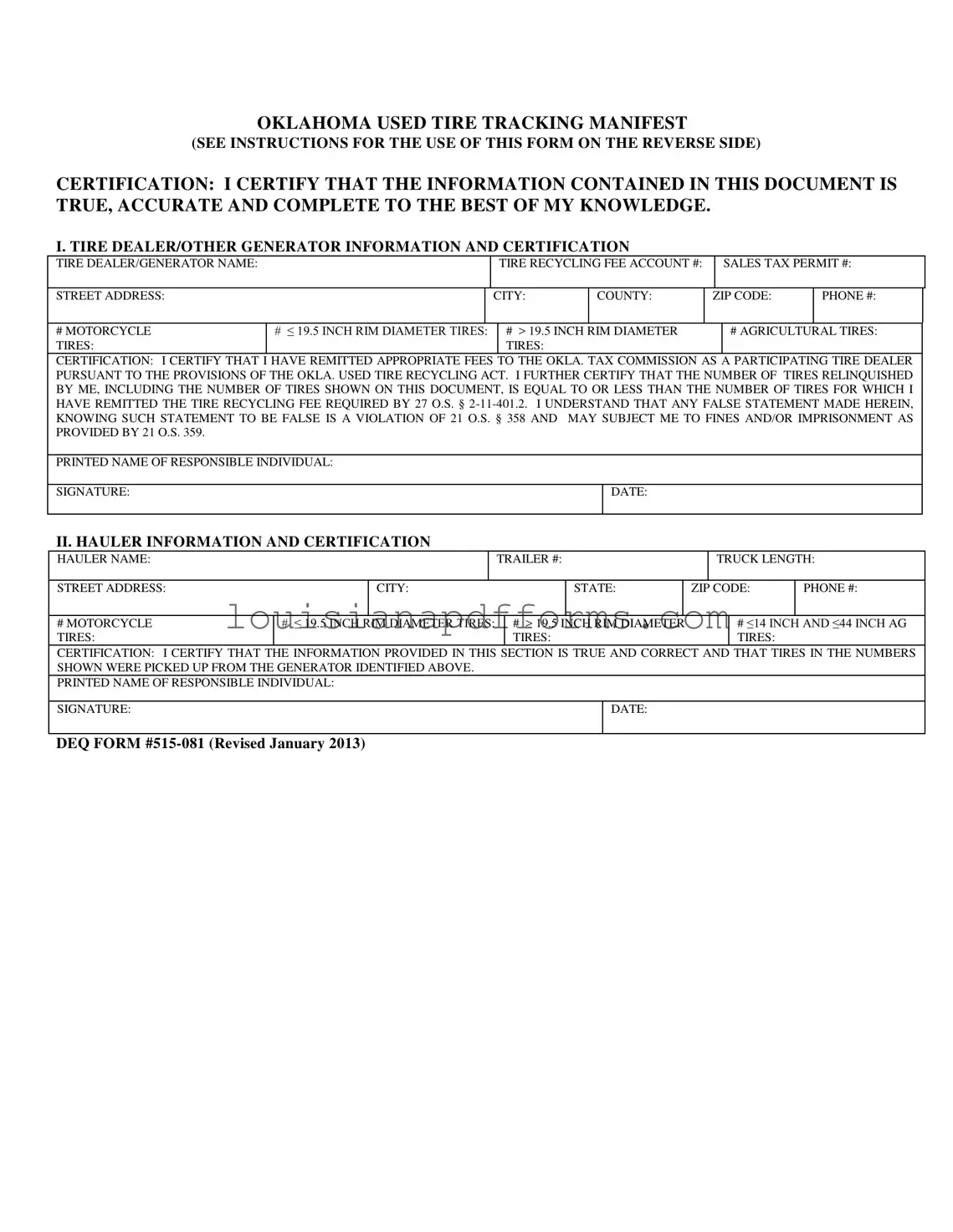 Blank Deq 515 081 PDF Form