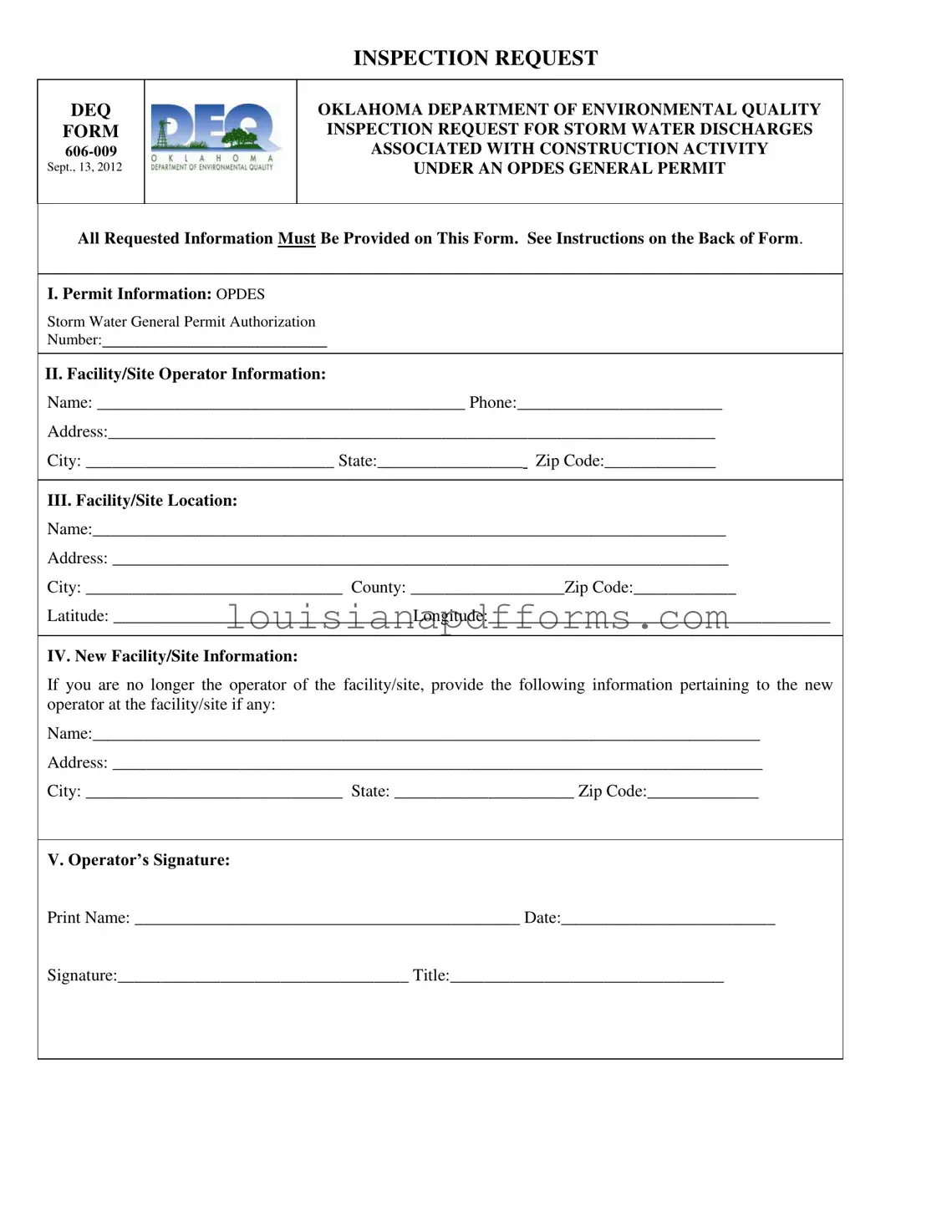 Blank Deq 606 009 PDF Form