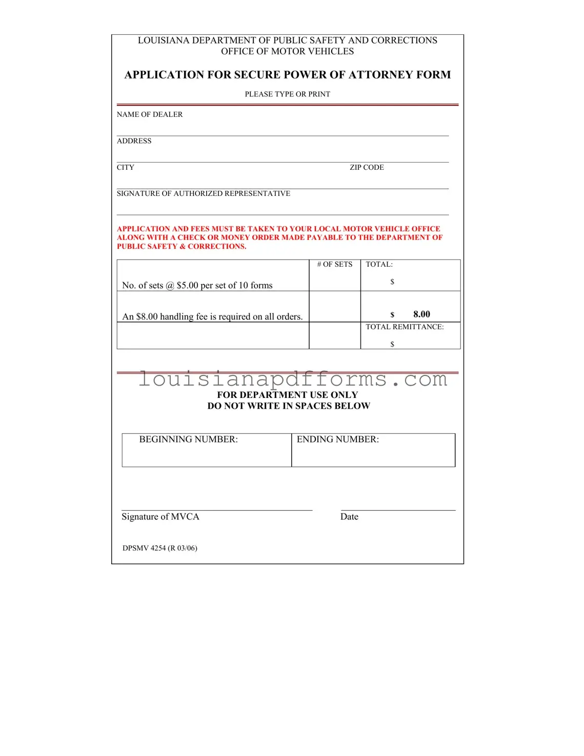 Blank Dpsmv 4254 PDF Form