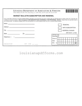 Blank Louisiana Market Bulletin PDF Form