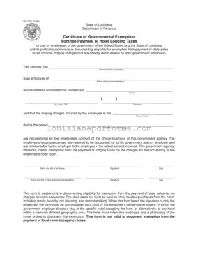 Blank Louisiana R 1376 PDF Form