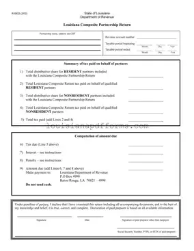 Blank Louisiana R 6922 PDF Form