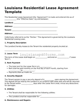 Louisiana Residential Lease Agreement Form